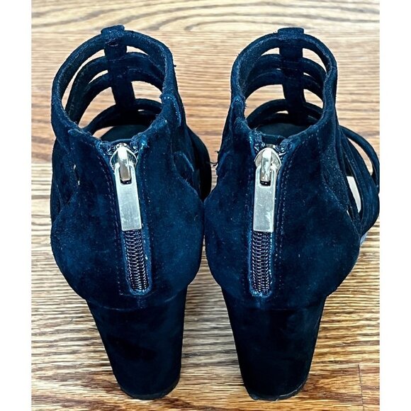 BELLA Vita Womens Y2EB Suede Open Toe Casual Heeled Sandals Black sz(6.5) - Picture 6 of 9